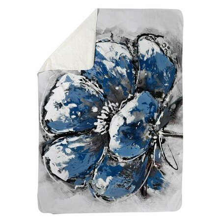 BEGIN HOME DECOR 60 x 80 in. Small Flower-Sherpa Fleece Blanket 5545-6080-FL27-1